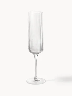 Set di 2 flute da champagne in vetro soffiato Ripple