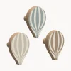 Set di 3 ganci da parete in legno di faggio fatti a mano Ballon