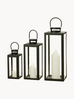 Set di 3 lanterne in vetro Arana