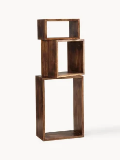 Set di 3 mensole in legno di mango Nisse