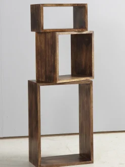 Set di 3 mensole in legno di mango Nisse