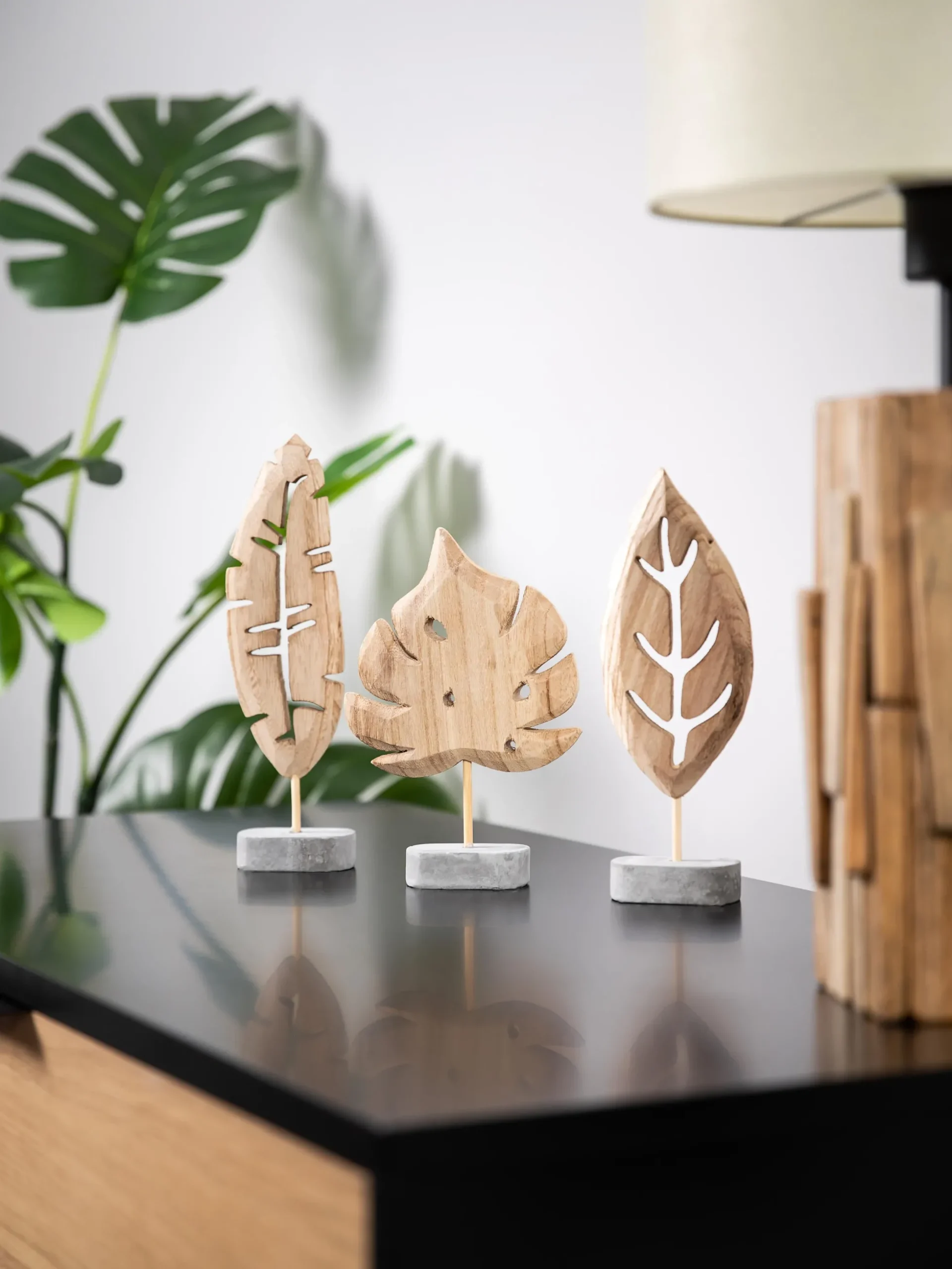 Set di 3 oggetti decorativi Blatt