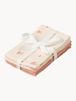 Set di 4 panni in mussola di cotone organico per neonati Bows