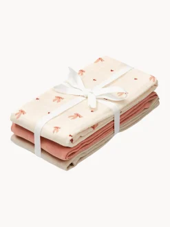 Set di 3 panni in mussola di cotone organico Bows
