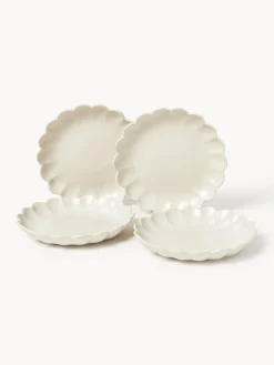 Set di 4 piatti da colazione a forma di fiore Sabina