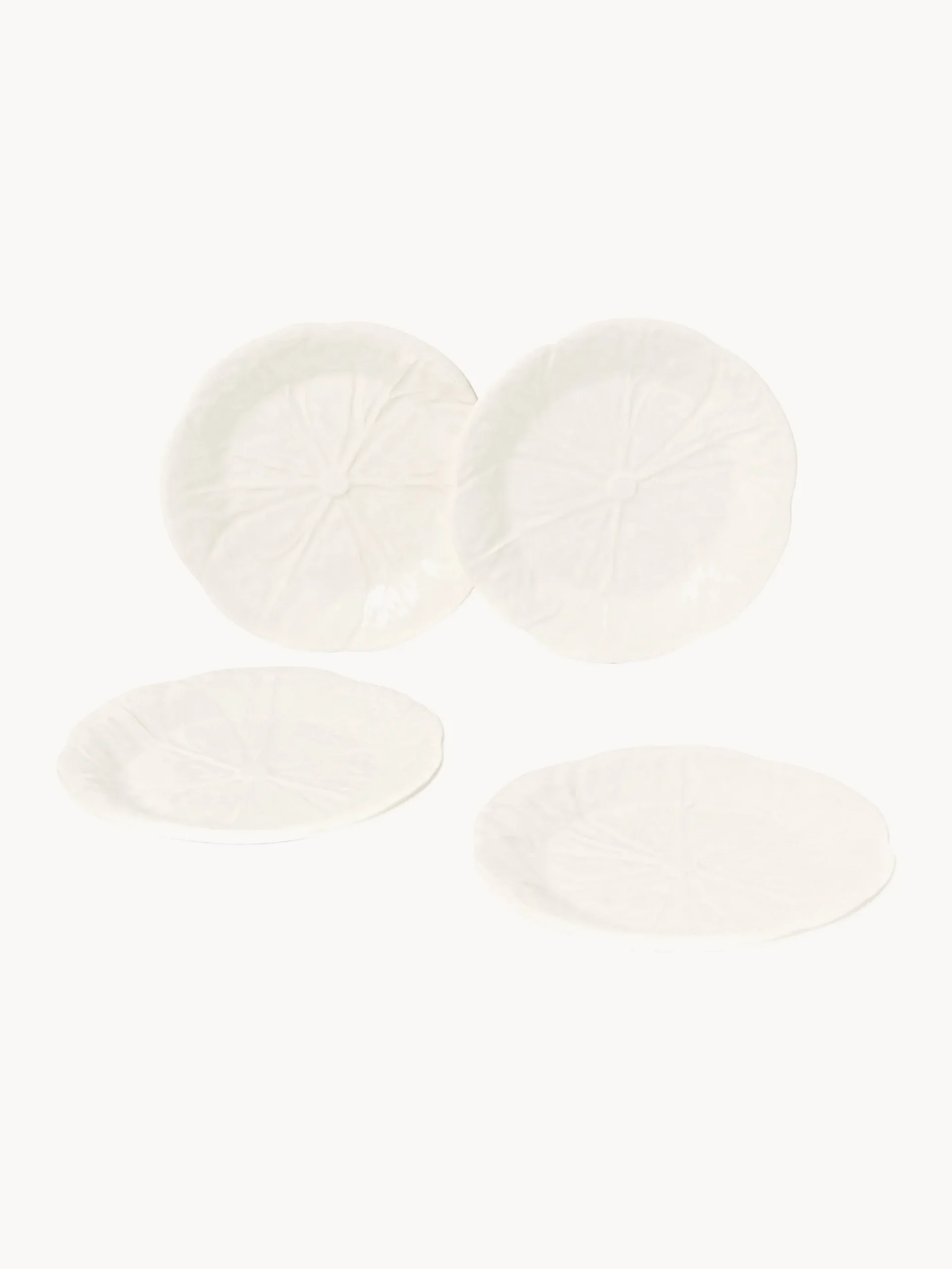 Set di 4 piatti da colazione dipinti a mano Cabbage