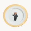Set di 4 piatti da colazione in porcellana con decoro in oro 24K Thompson
