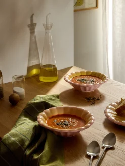 Set di 4 piatti fondi fatti a mano Marguerite