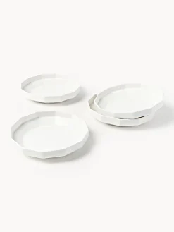 Set di 4 piatti fondi in porcellana Angoli