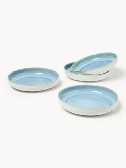 Set di 4 piatti per pasta fatti a mano con smalto reattivo Danza