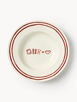 Set di 4 piatti per pasta in porcellana con motivo decorativo Tutti