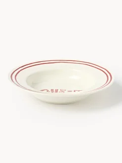 Set di 4 piatti per pasta in porcellana con motivo decorativo Tutti