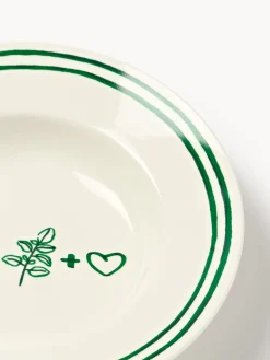 Set di 4 piatti per pasta in porcellana con motivo decorativo Tutti