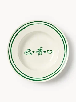 Set di 4 piatti per pasta in porcellana con motivo decorativo Tutti