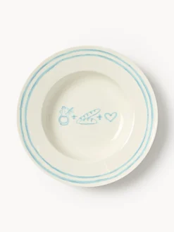 Set di 4 piatti per pasta in porcellana con motivo decorativo Tutti