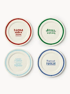 Set di 4 piatti piani in porcellana con motivo decorativo Tutti