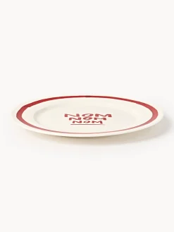 Set di 4 piatti piani in porcellana con motivo decorativo Tutti