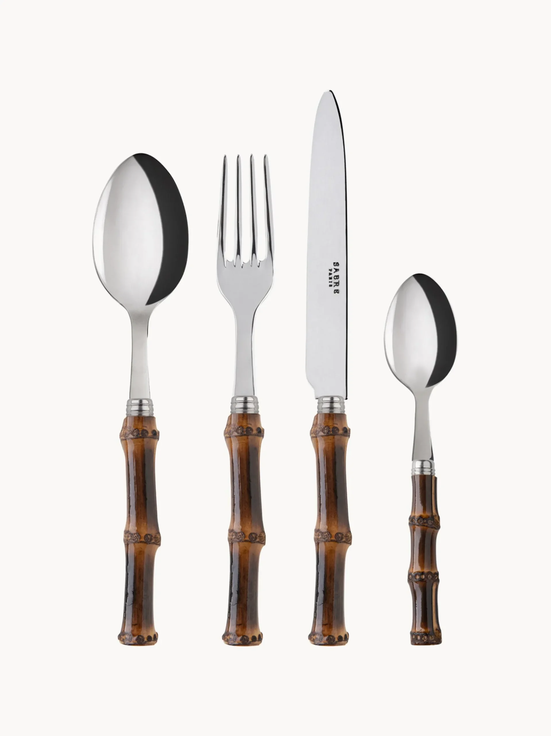 Set di 16 posate in legno di bambù Panda, varie misure