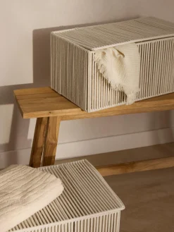 Set di 2 scatole portaoggetti in corda intrecciata a mano Gabe