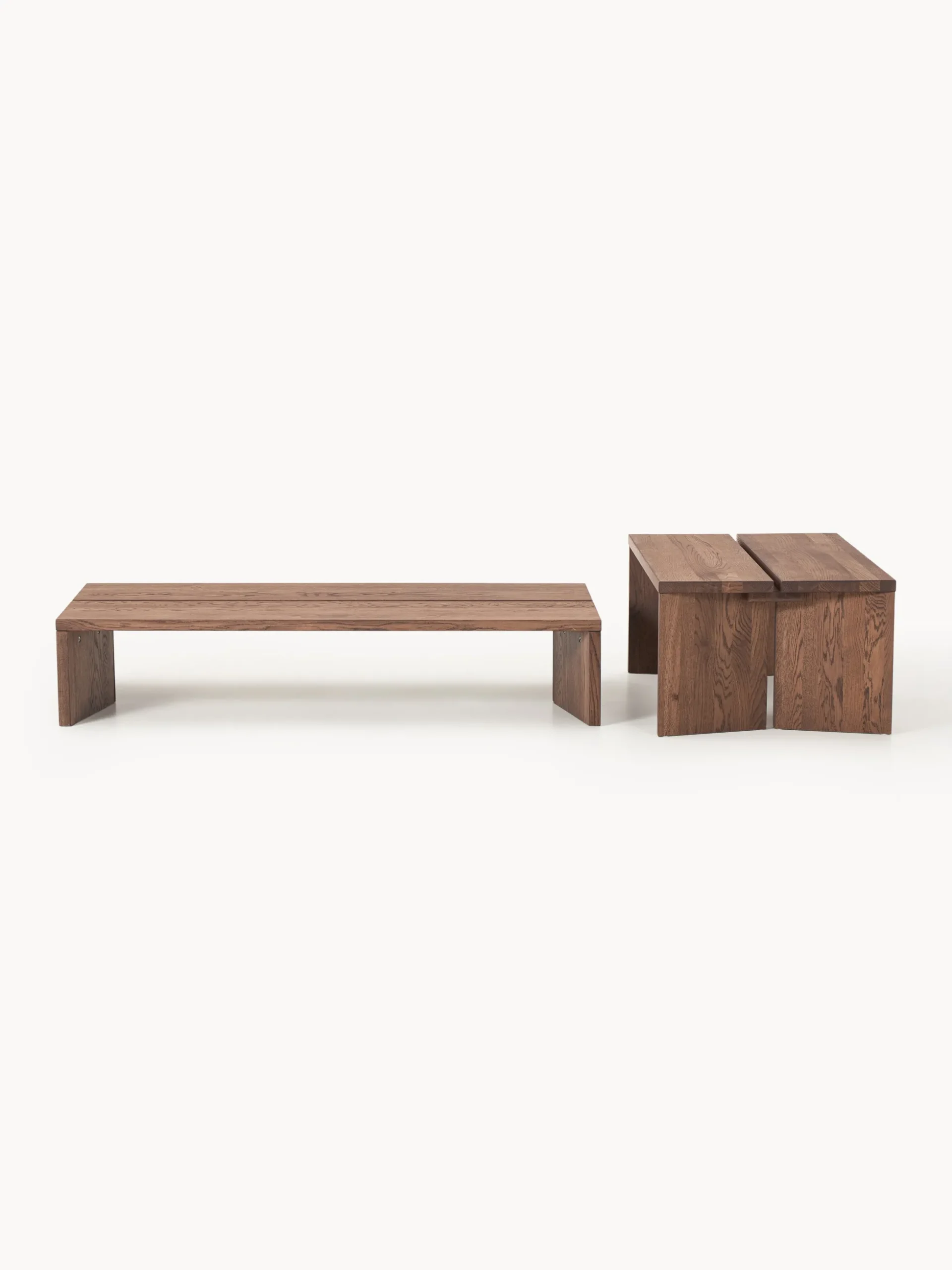Set di 2 tavolini da salotto in legno di quercia Amad