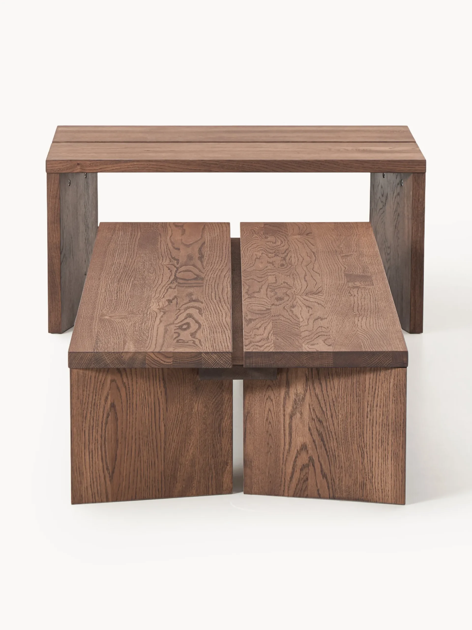 Set di 2 tavolini da salotto in legno di quercia Amad