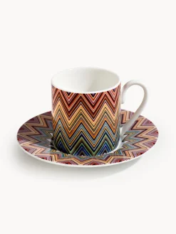 Set di 2 tazzine da caffè con piattino Fine Bone China Jarris
