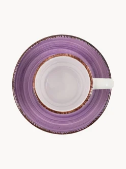 Set di 6 tazzine da caffè con piattini dipinte a mano Baita