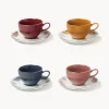 Set di 4 tazzine da caffè con piattino Mystic