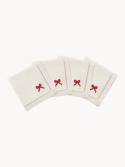 Set di 4 tovaglioli fatti a mano Bow