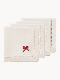 Set di 4 tovaglioli fatti a mano Bow