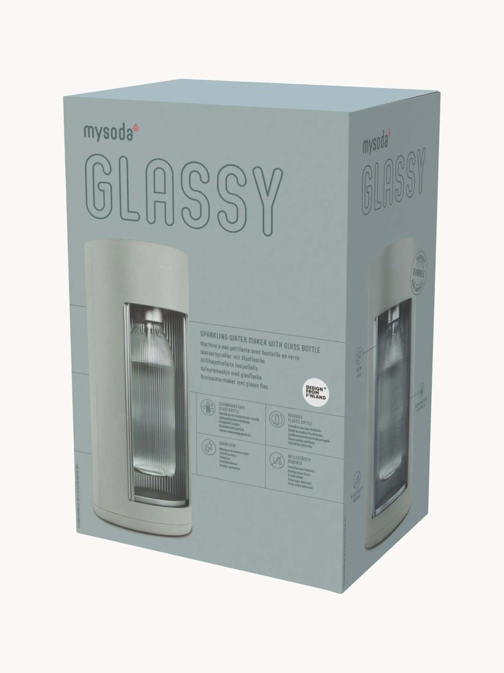 Set gasatore d'acqua con bottiglia Glassy