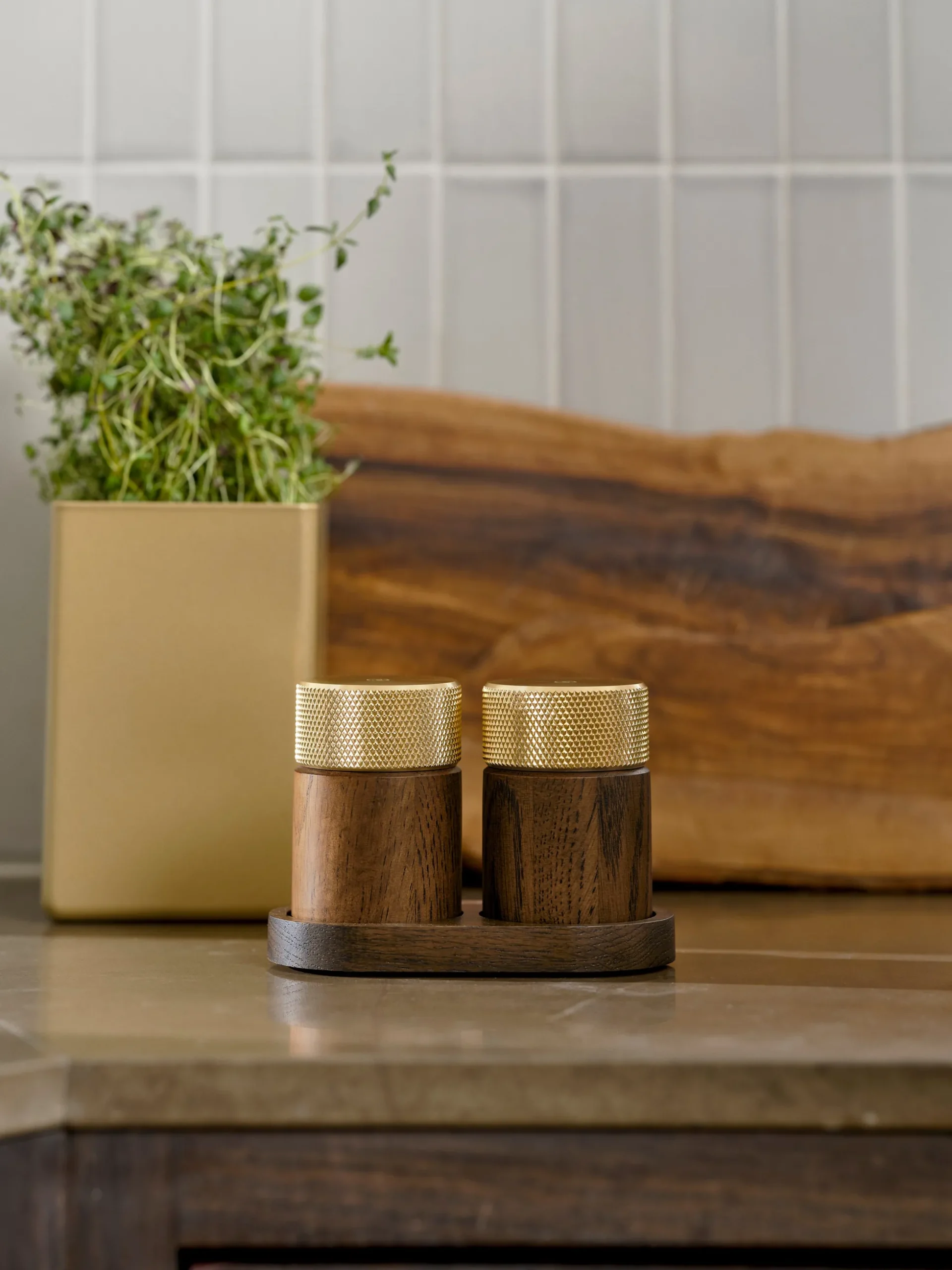 Set macina sale e pepe in legno di frassino Sina 3 pz