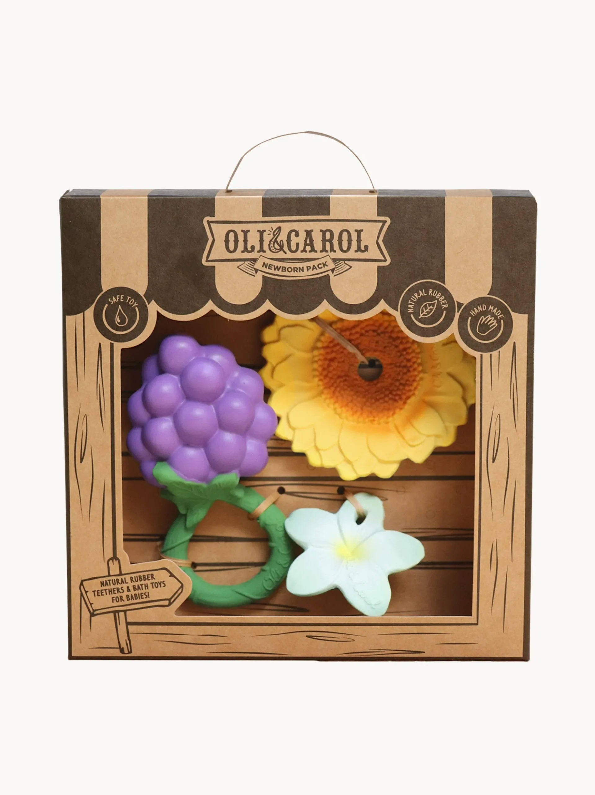 Set 3 massaggiagengive per neonati fatti a mano con sonaglio Newborn