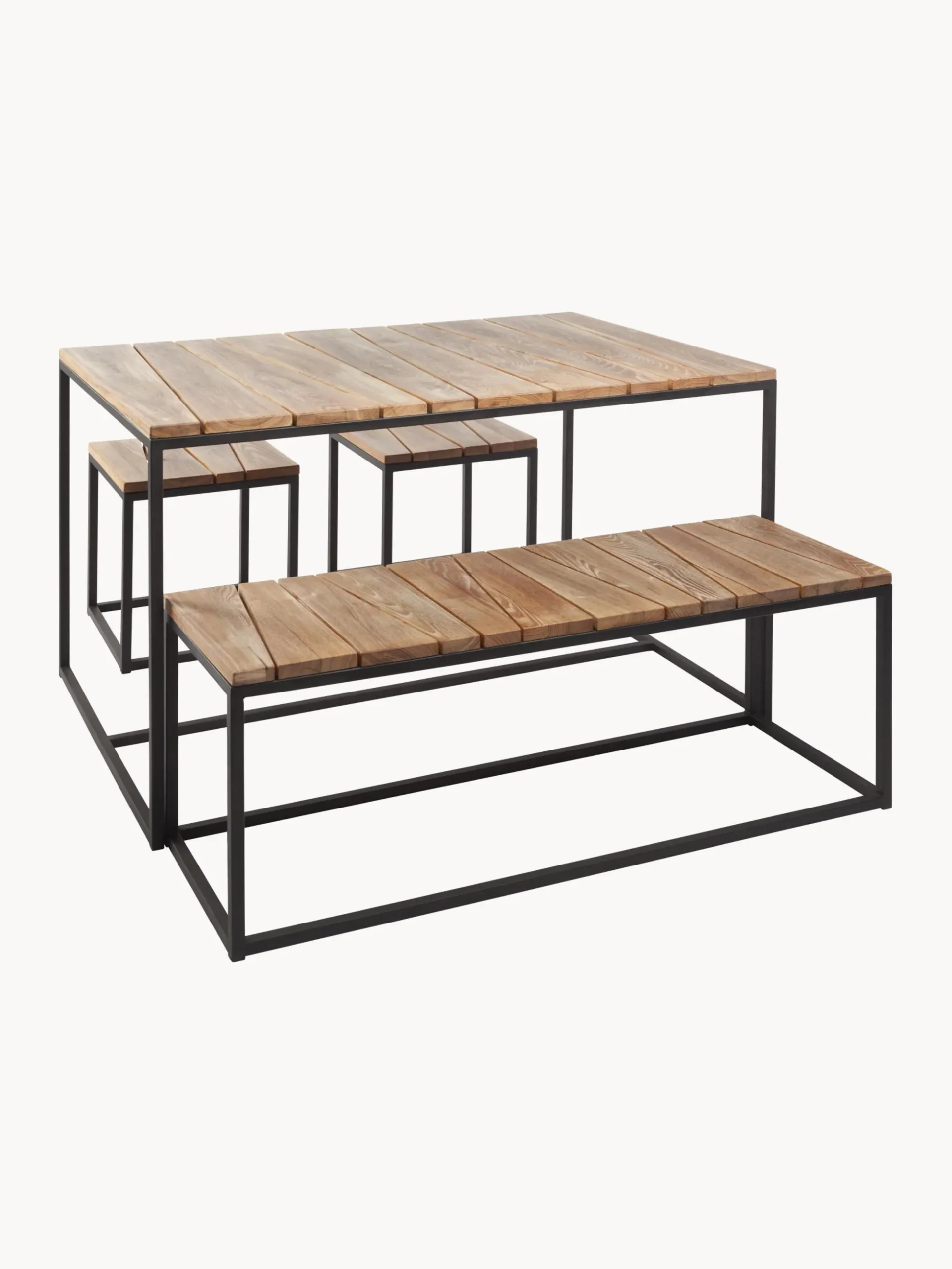Set mobili da giardino in legno di robinia Alois 4 pz