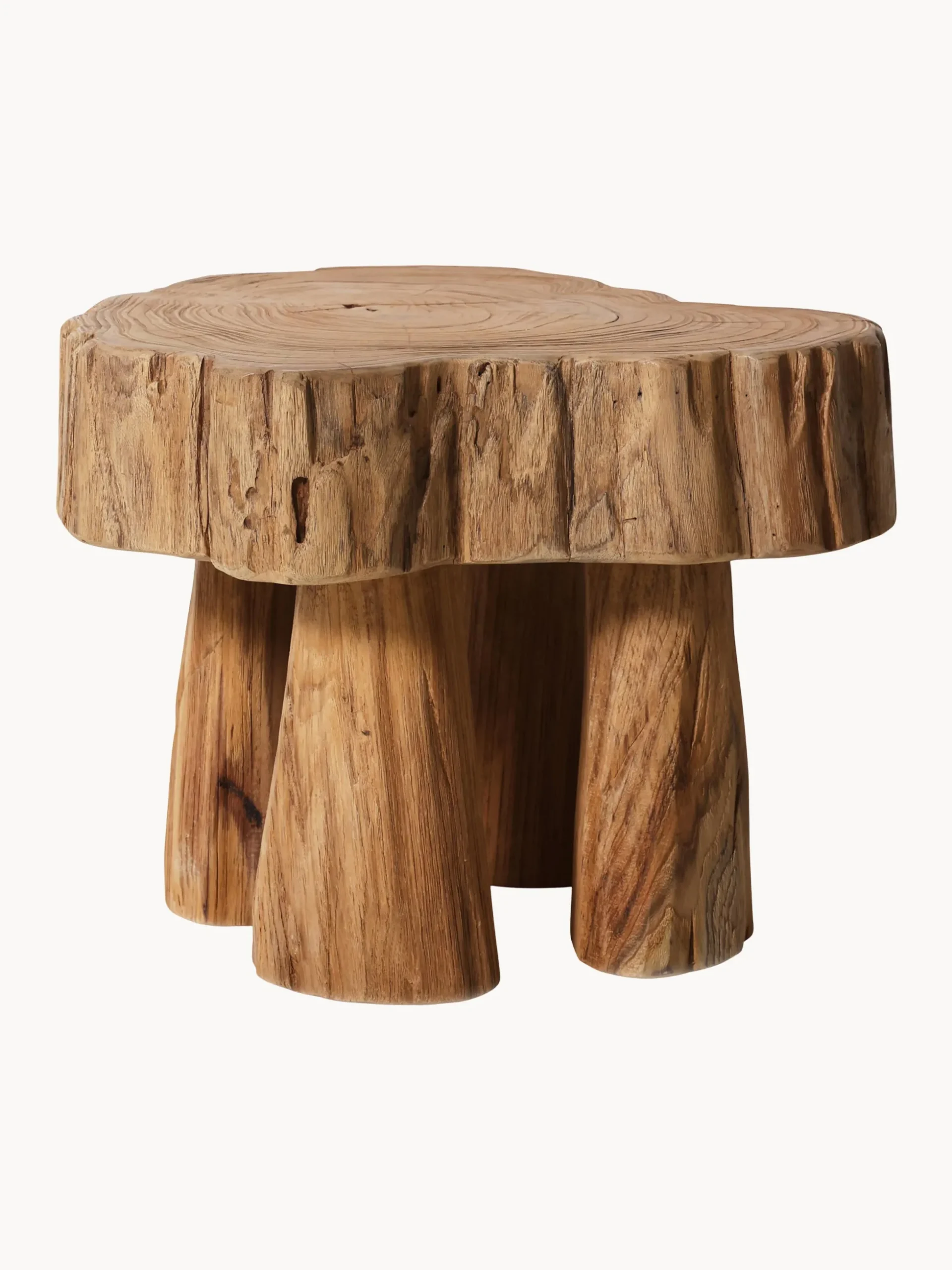 Sgabello fatto a mano in teak Log