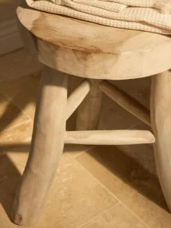 Sgabello rotondo in legno di mungur Beachside
