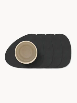 Sottobicchiere dalla forma asimmetrica in pelle Curve 4 pz