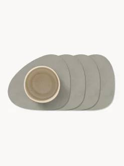 Sottobicchiere in pelle dalla forma asimmetrica Curve 4 pz