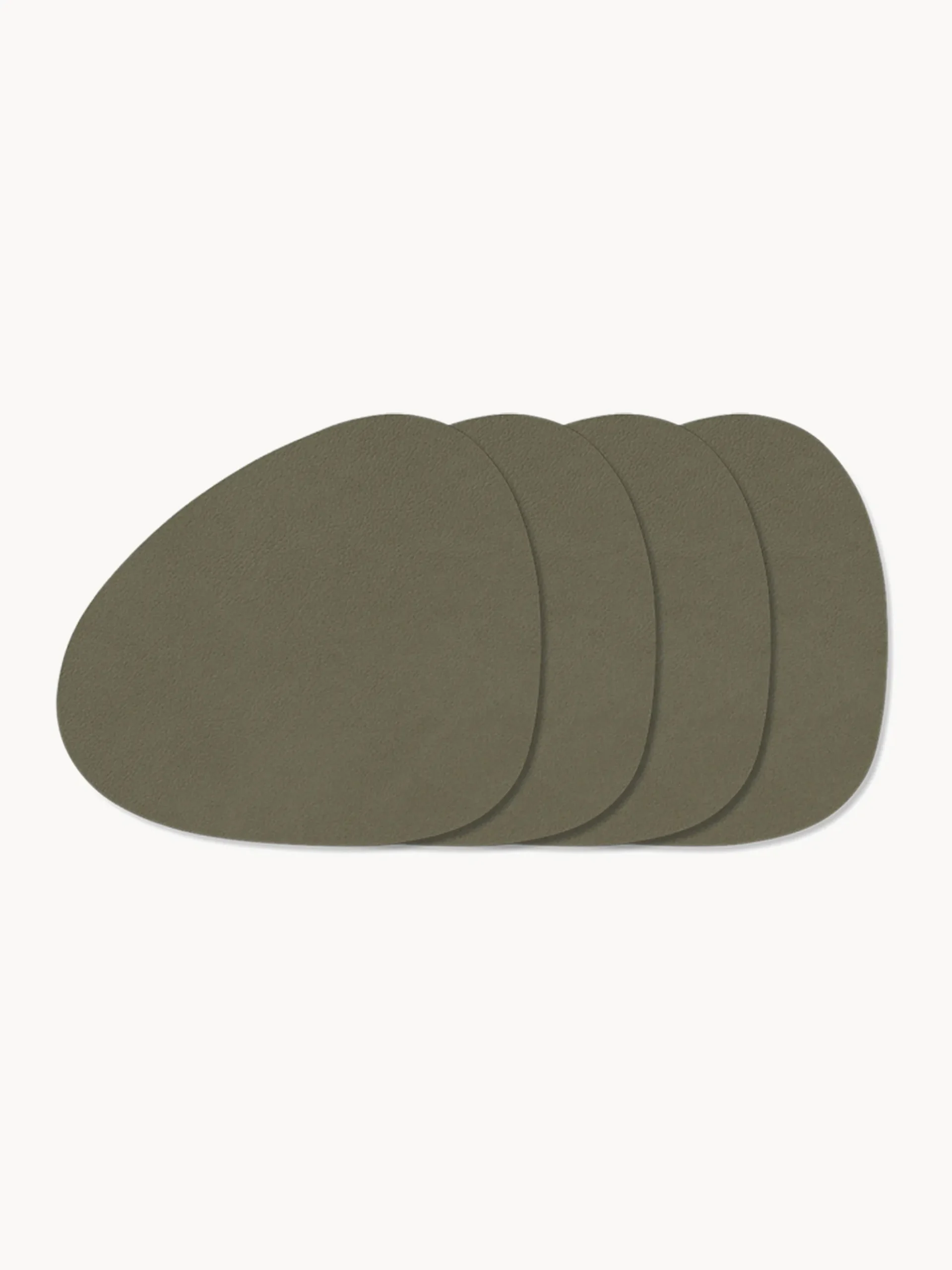 Sottobicchieri asimmetrici in pelle Curve 4 pz