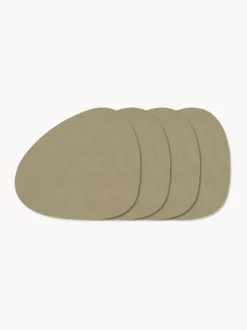 Sottobicchieri in pelle dalla forma asimmetrica Curve 4 pz
