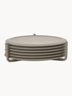 Sottobicchieri in silicone con supporto Plain 6 pz
