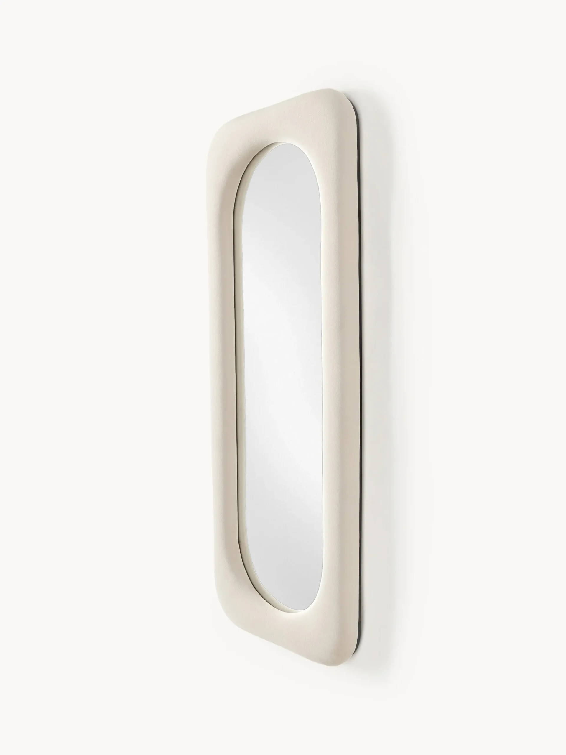 Specchio da parete con cornice in velluto Zola
