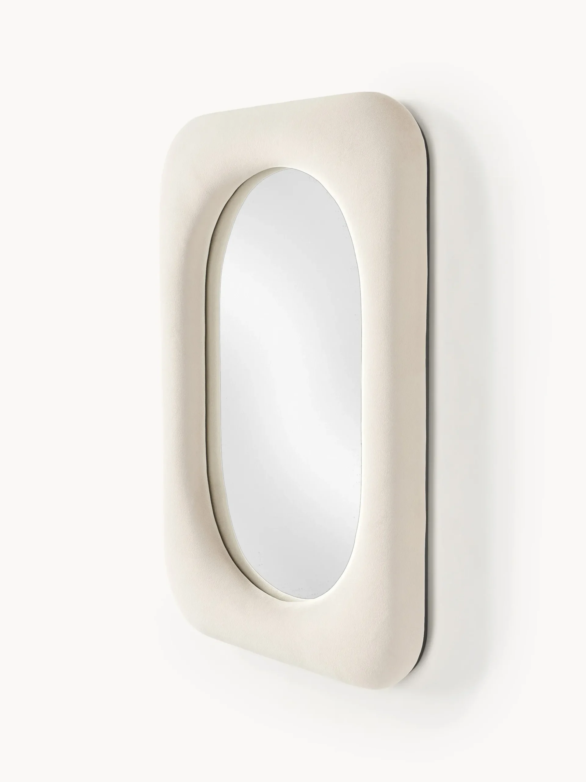 Specchio da parete con cornice in velluto Zola