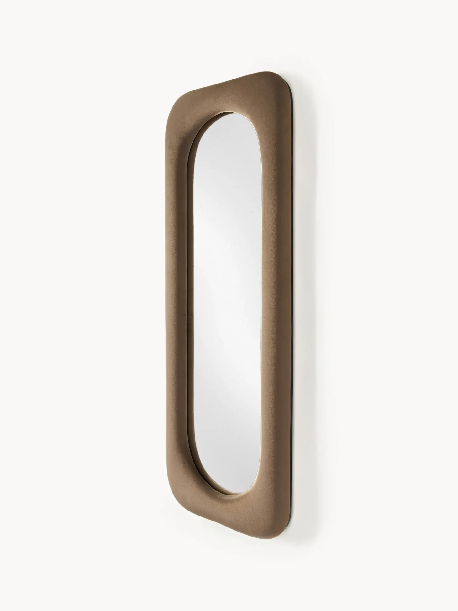 Specchio da parete con cornice in velluto Zola