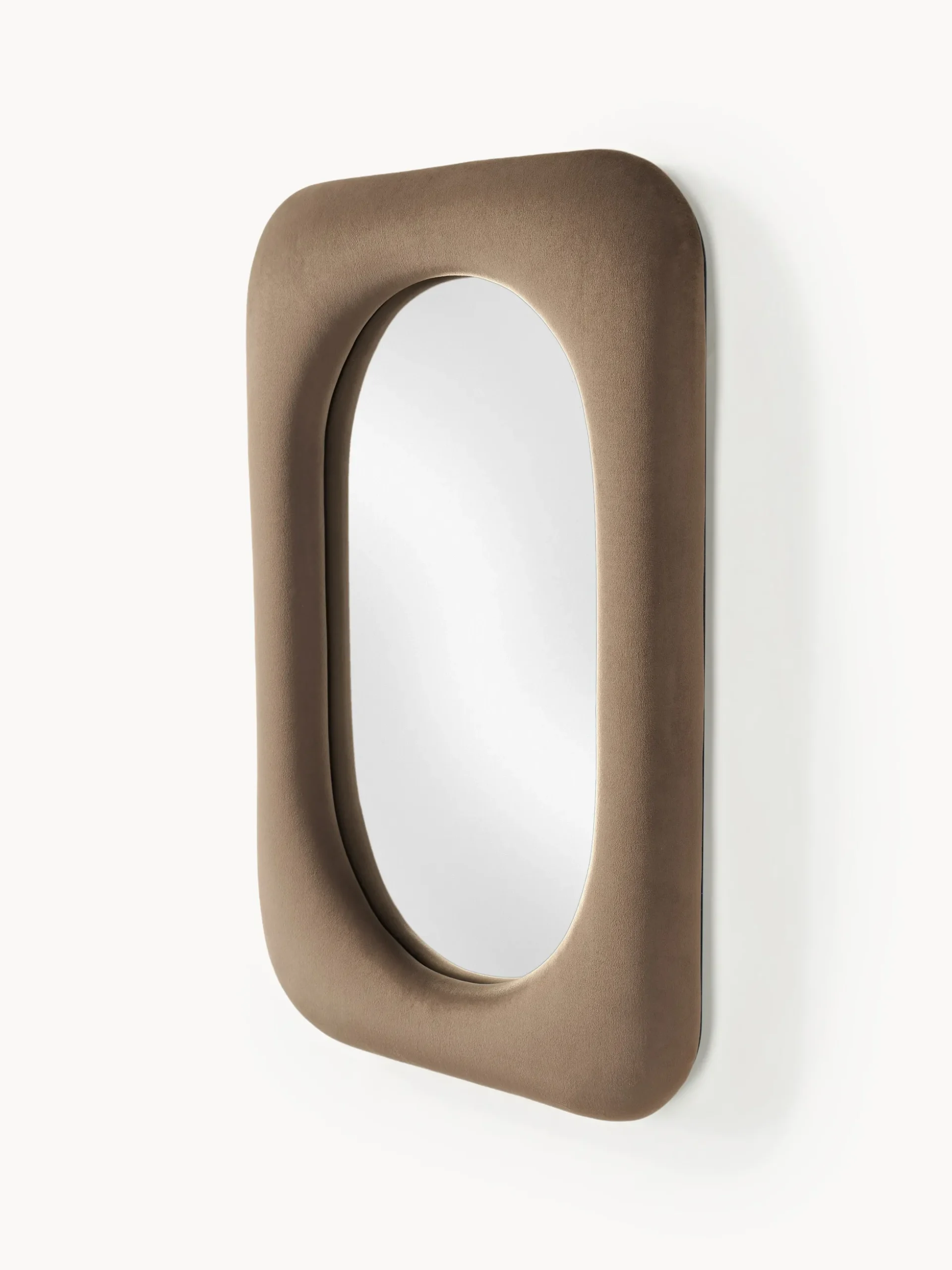 Specchio da parete con cornice in velluto Zola