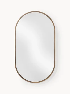 Specchio ovale da parete con cornice in legno di quercia Avery