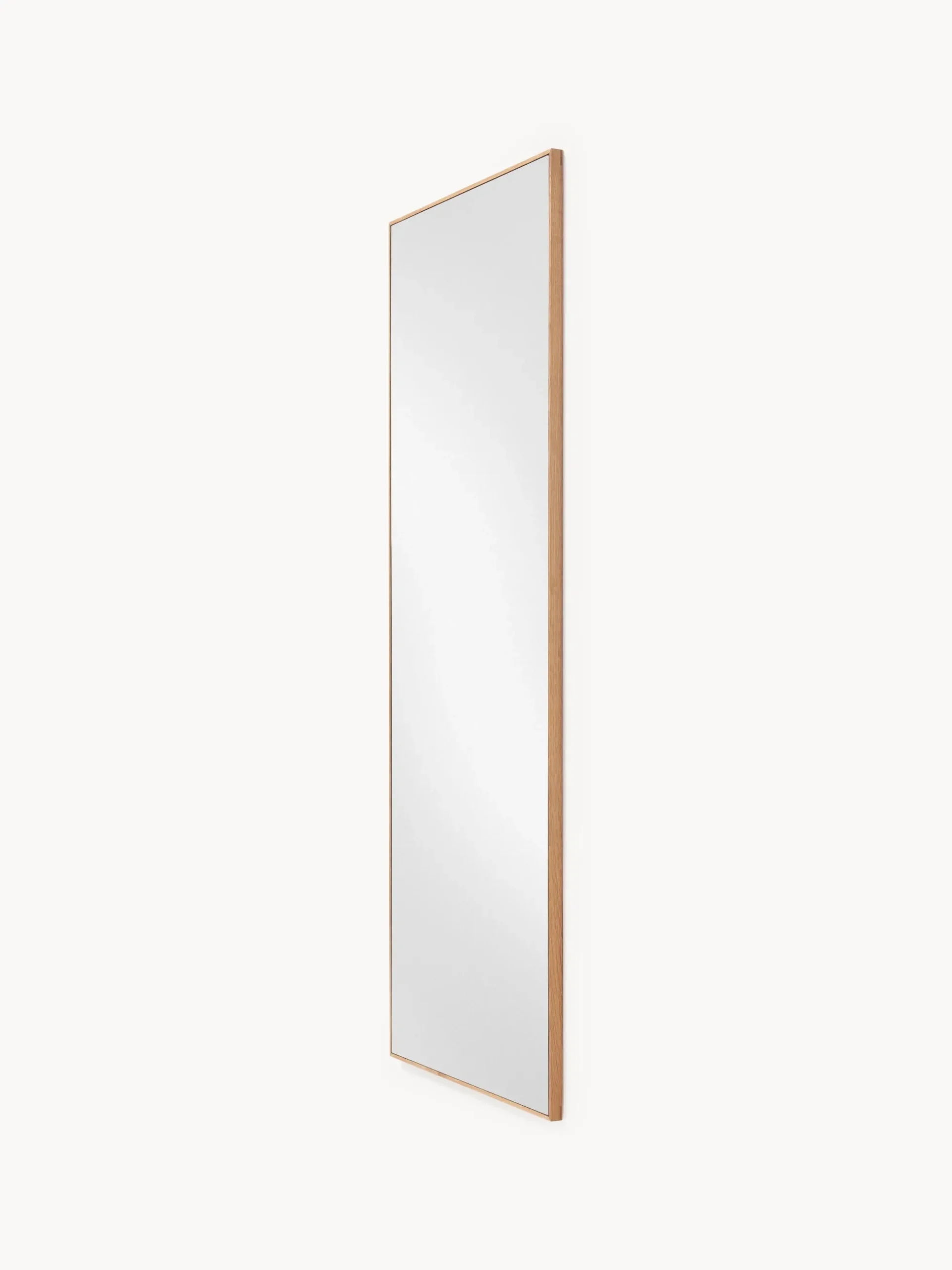 Specchio rettangolare da parete con cornice in legno di quercia Avery