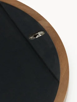 Specchio rotondo da parete con cornice in legno di quercia Avery