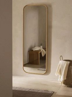 Specchio angolare da parete con cornice in legno di quercia Levan