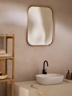 Specchio da parete con cornice in legno di quercia Levan